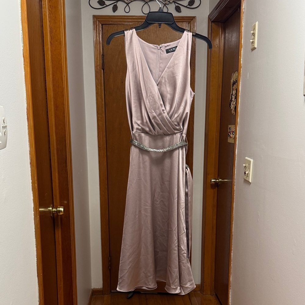 Lauren Ralph Lauren Purple Sleeveless Midi Dress